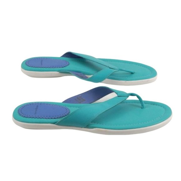 Lands' End Shoes - Lands End Sandals Women's Size 10 Flip Flops Thong Shoes Aqua Blue
